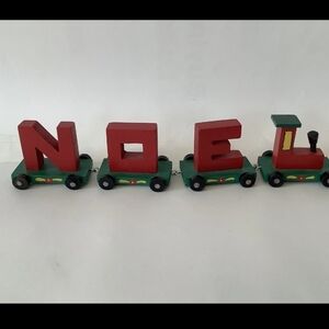 Christmas NOEL Wooden Train Set